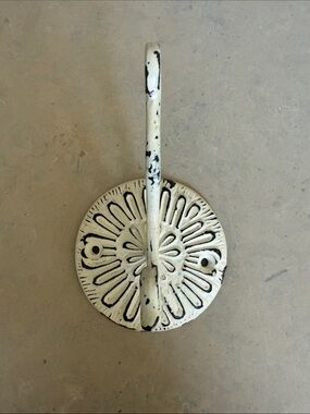 Vintage White Cast Iron Wall Hook